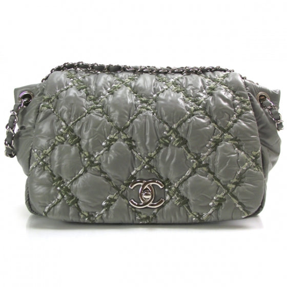 Nylon Quilted Tweed on Stitch Flap Gray