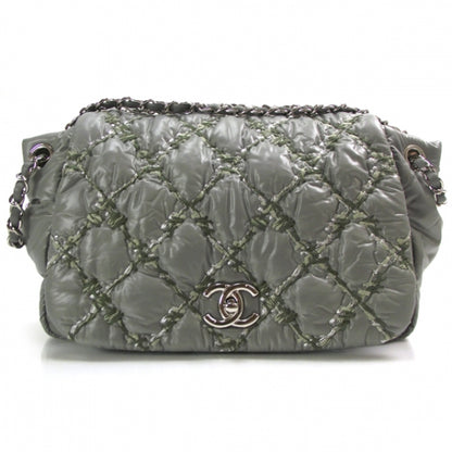 Chanel Nylon Quilted Tweed on Stitch Flap Gray 1 of 11