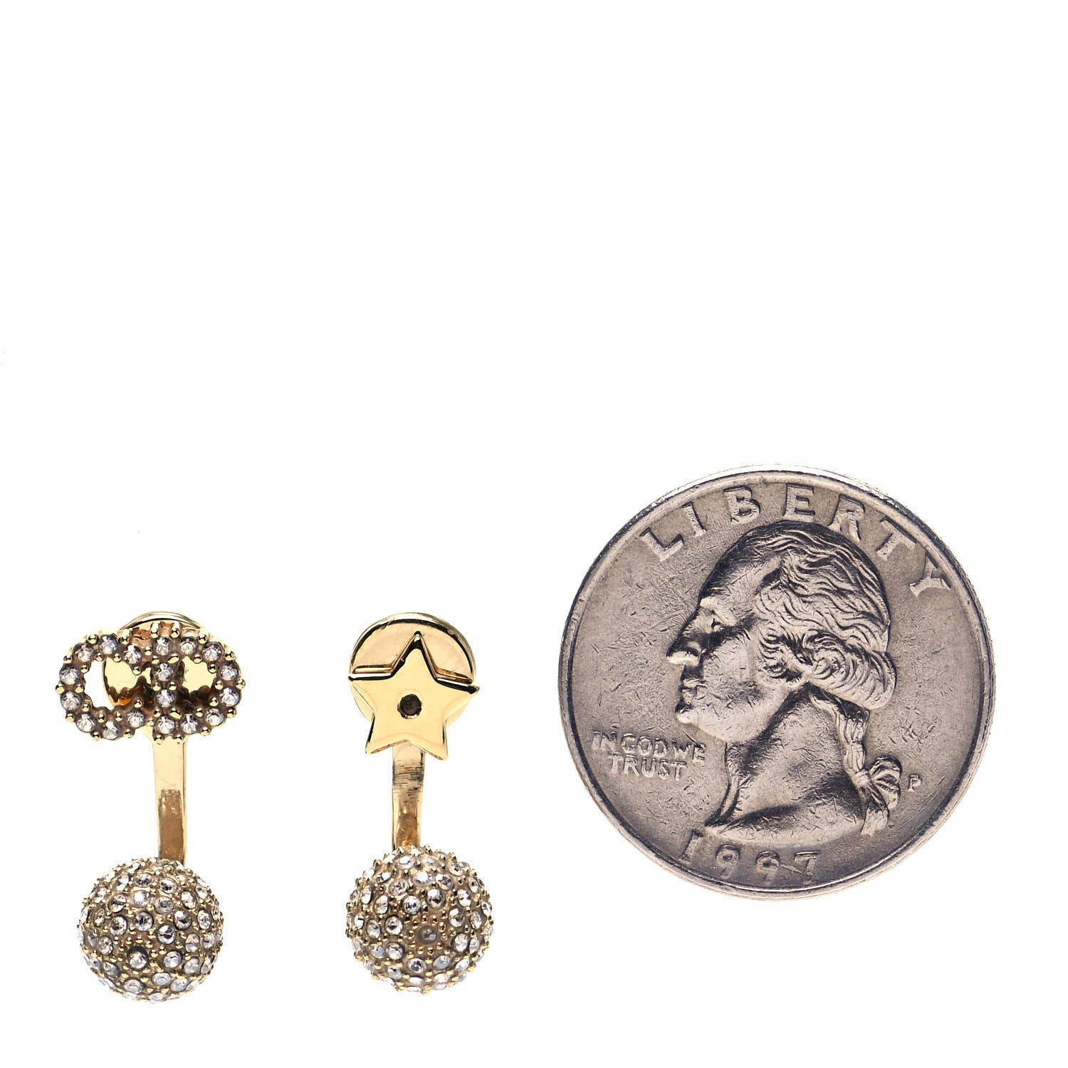Christian Dior Crystal La Petite Tribale Earrings Gold 2 of 4
