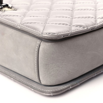 Chanel Glazed Calfskin Quilted Medium Day Trip Flap Grey 9 of 14