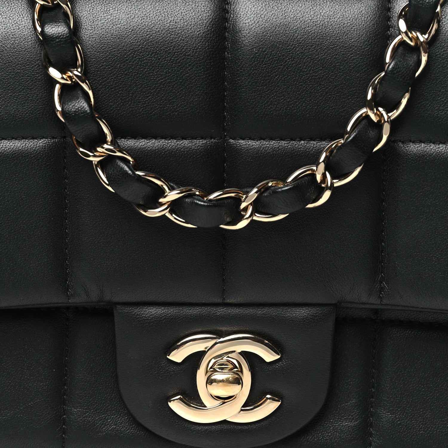 Chanel Lambskin Resin Crystal Square Quilted Mini Monacoco Flap Black 8 of 10