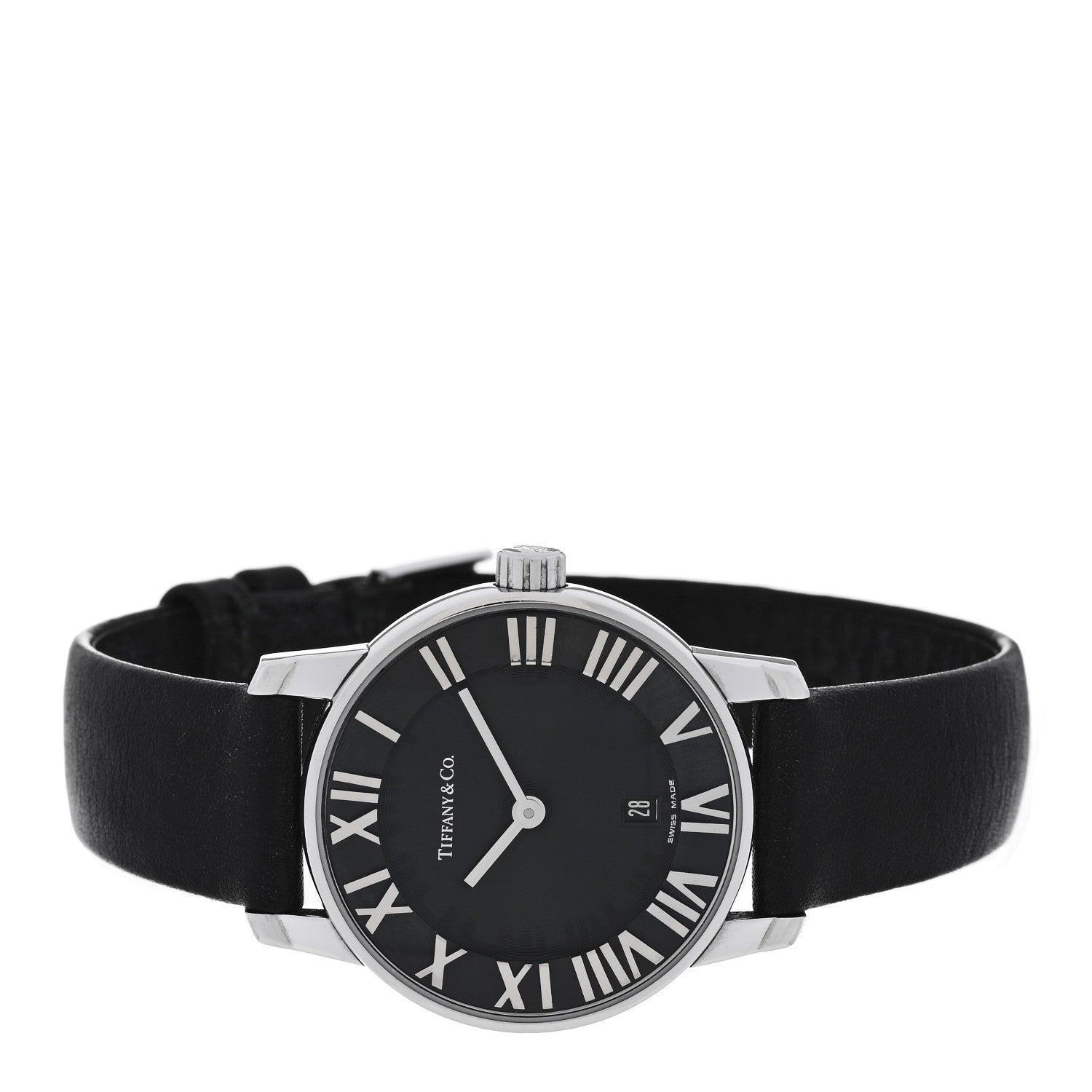 Tiffany Stainless Steel Calfskin 29mm Atlas 2-Hand Quartz Watch Black 2 of 4