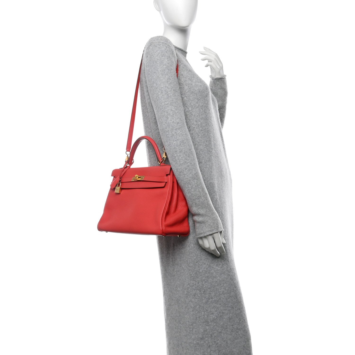 Hermes Togo Kelly Retourne 32 Rouge Pivoine 2 of 13