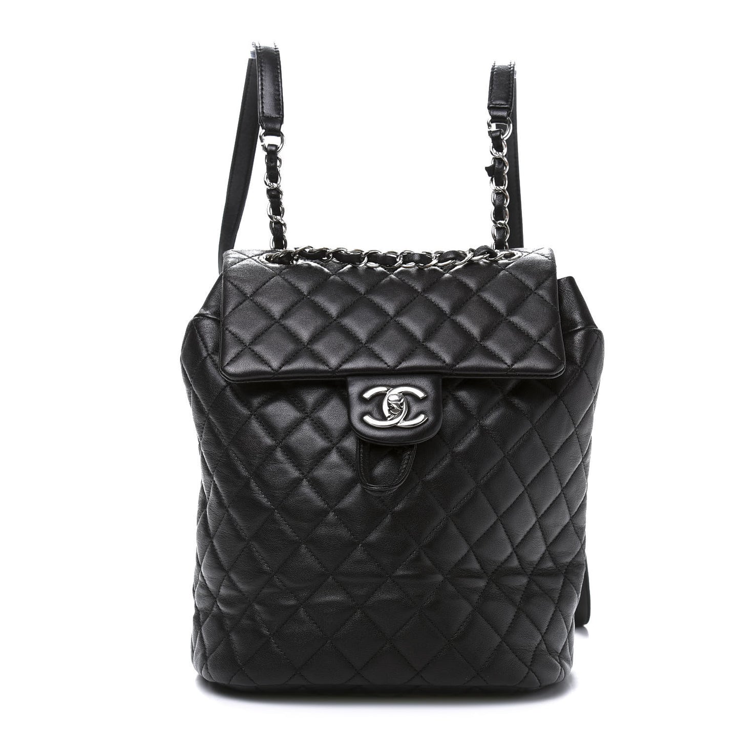 Lambskin Quilted Small Urban Spirit Backpack Black