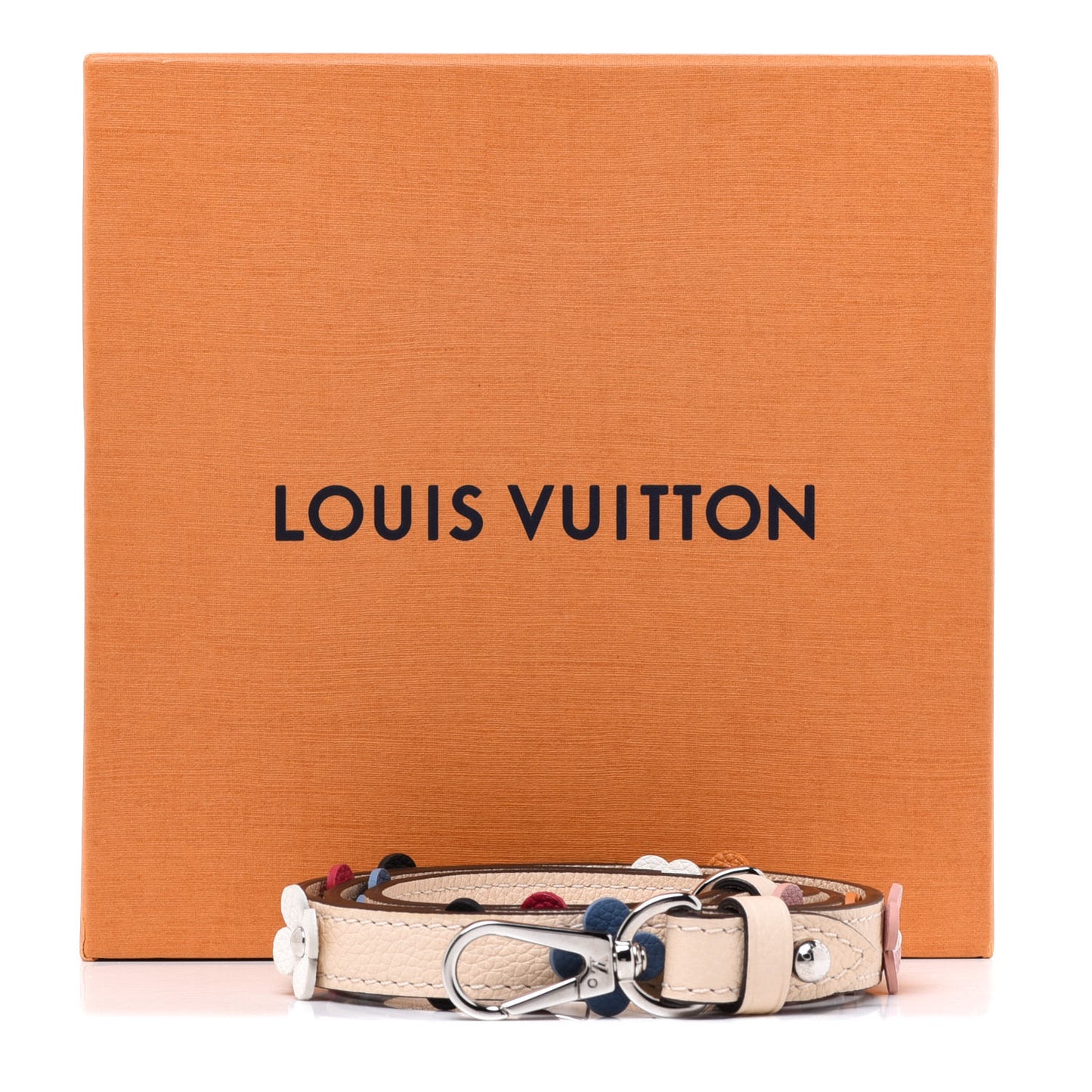 Calfskin Flowers Strap Creme