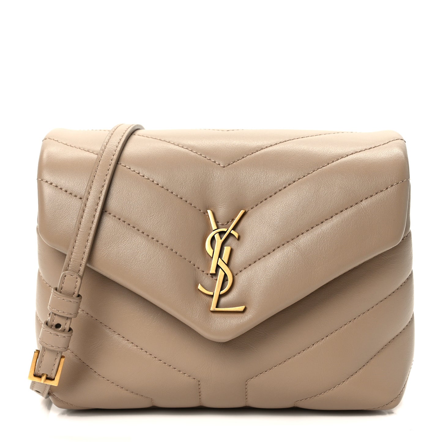 Calfskin Y Quilted Monogram Toy Loulou Crossbody Bag Dark Beige