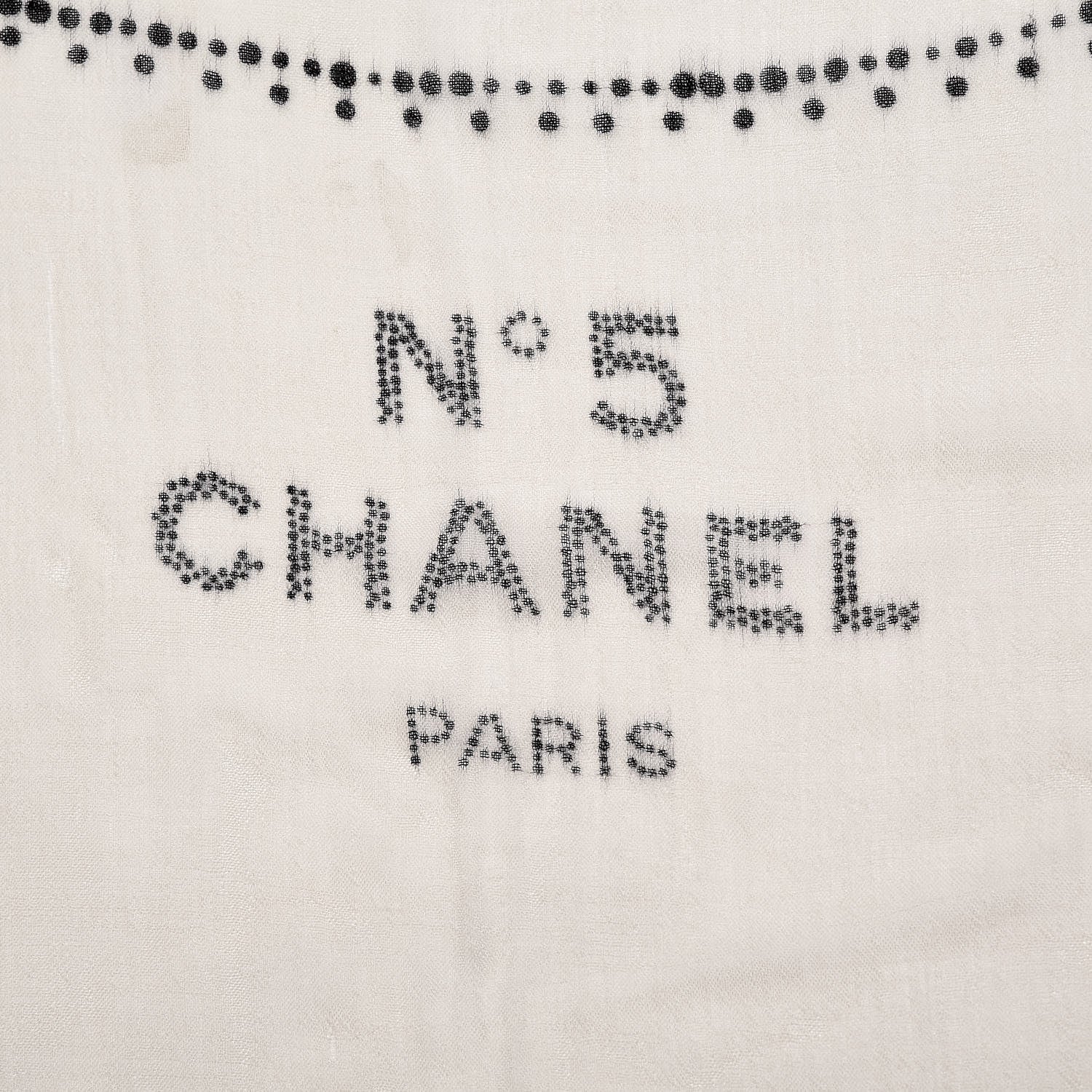 Chanel Cashmere No. 5 Scarf White 3 of 5