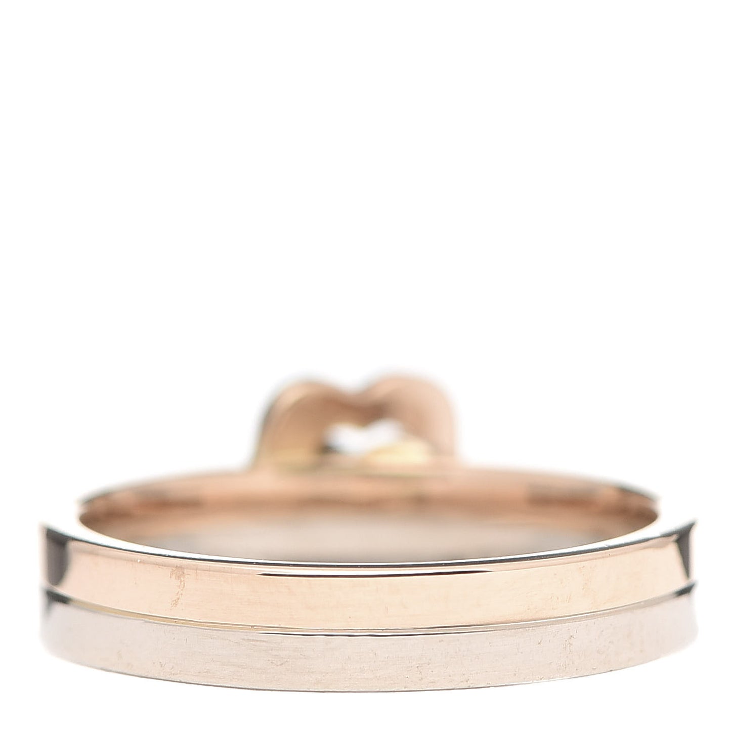 18K White Pink Gold Double Heart Ring 52 6