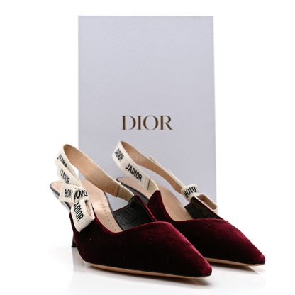 Christian Dior Velvet Ribbon J'Adior Slingback 65mm Pumps 39.5 Deep Amaranth 11 of 11