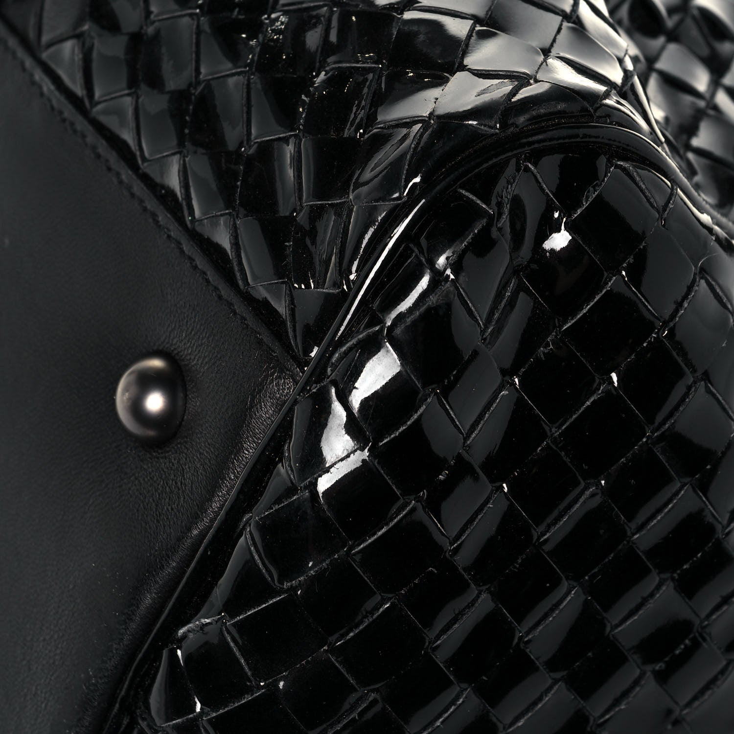 Bottega Veneta Patent Nappa Intrecciato Satchel Black 10 of 16
