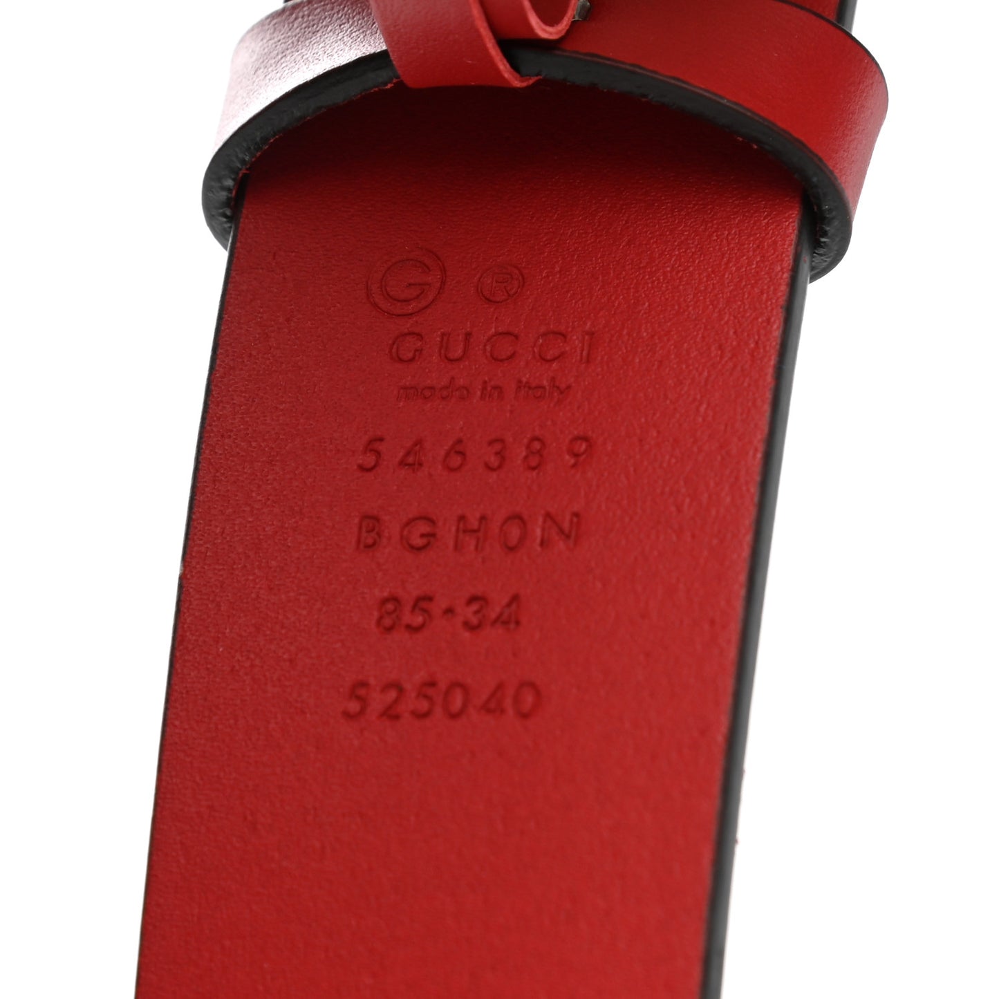 Selleria Calfskin Mens Interlocking G 37mm Belt 85 34 Rosso