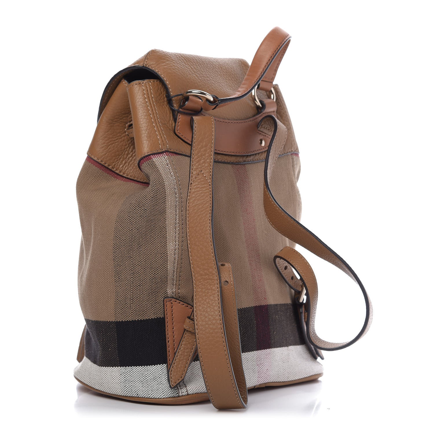 Burberry Grainy Calfskin Jute Mega Check Girl's Mini Backpack Sand 2 of 11