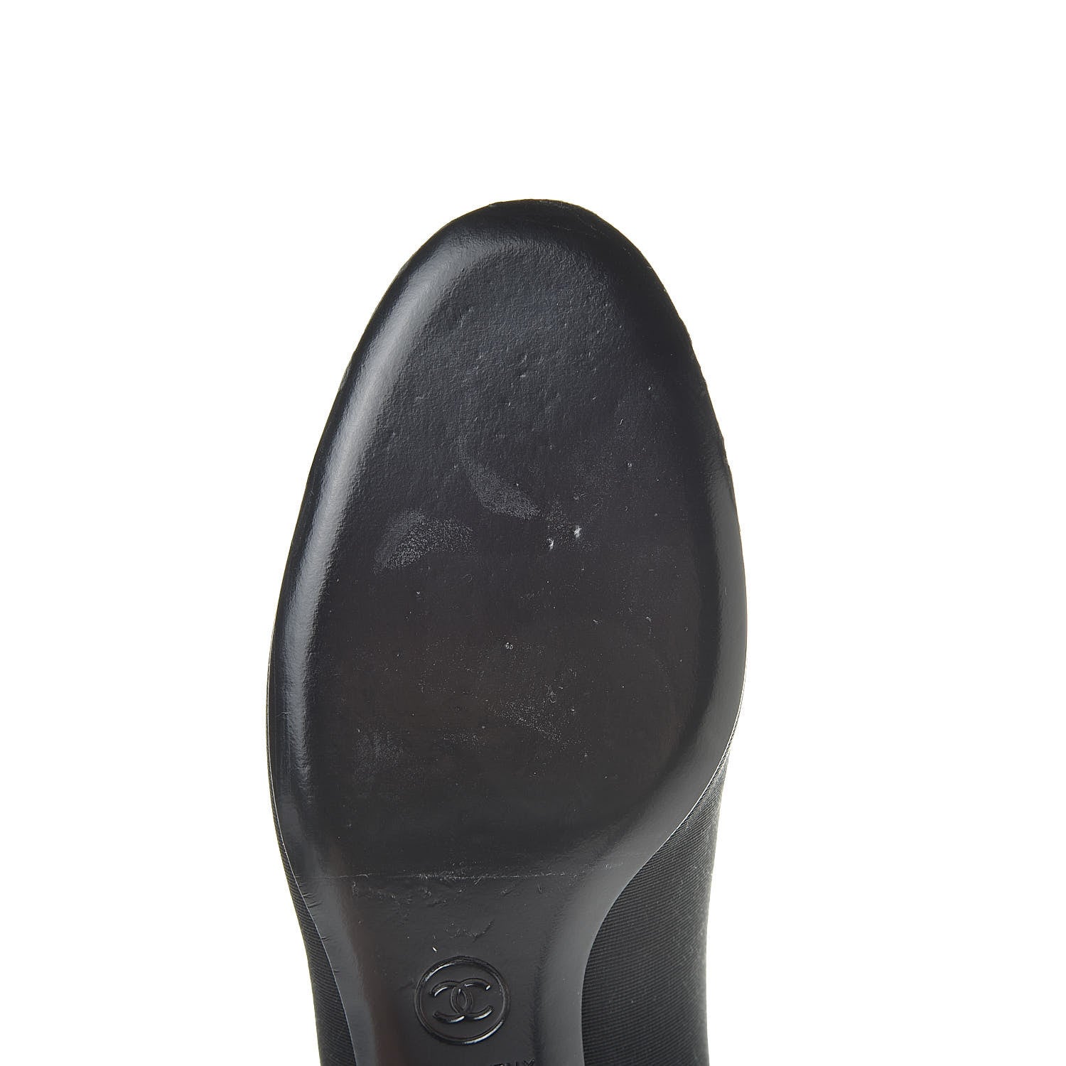 Chanel Patent Calfskin Grosgrain CC Cap Toe Pump 36.5 Black 10 of 11