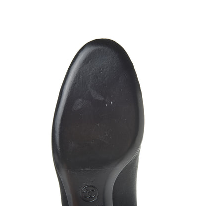 Chanel Patent Calfskin Grosgrain CC Cap Toe Pump 36.5 Black 10 of 11