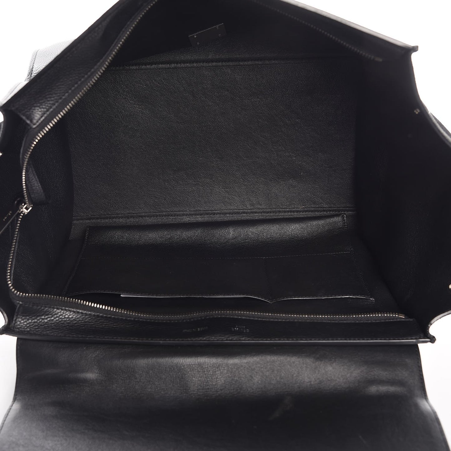 Drummed Calfskin Suede Large Trapeze Black