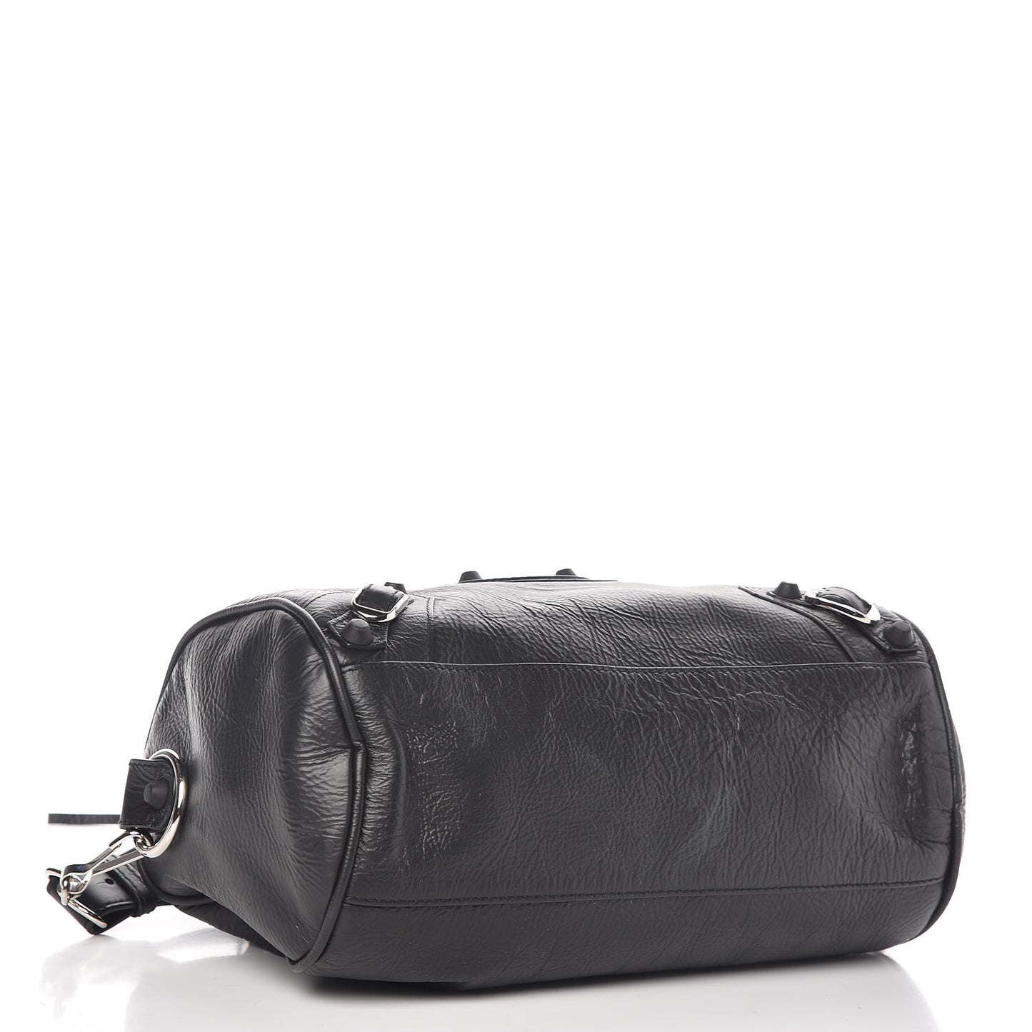 Matte Goatskin Rubber Covered Classic Hardware Mini Twiggy Black
