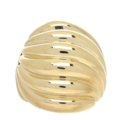 David Yurman 18K Yellow Gold Sculpted Cable Dome Ring 51 5.75 1 of 4