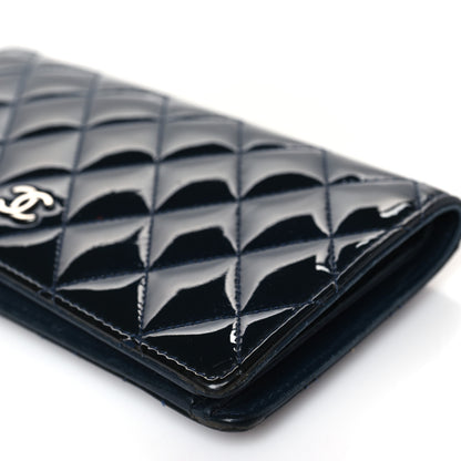 Chanel Patent Calfskin Quilted Yen Wallet Blue 10 of 13