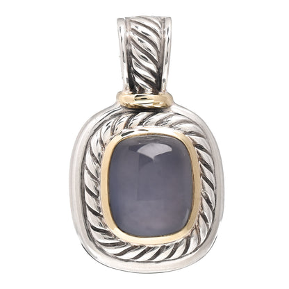David Yurman Sterling Silver 14K Yellow Gold Blue Chalcedony Albion Pendant 1 of 3