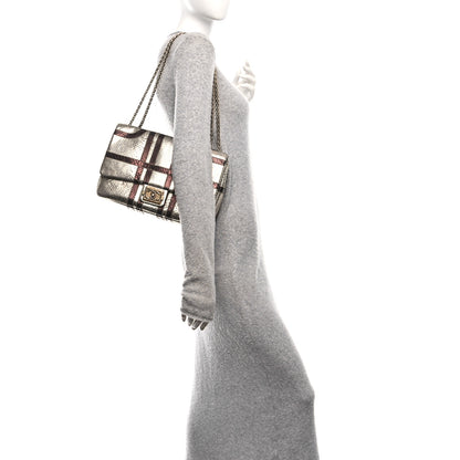 Chanel Metallic Snakeskin Jumbo Single Flap Light Gold Bronze 2 of 10