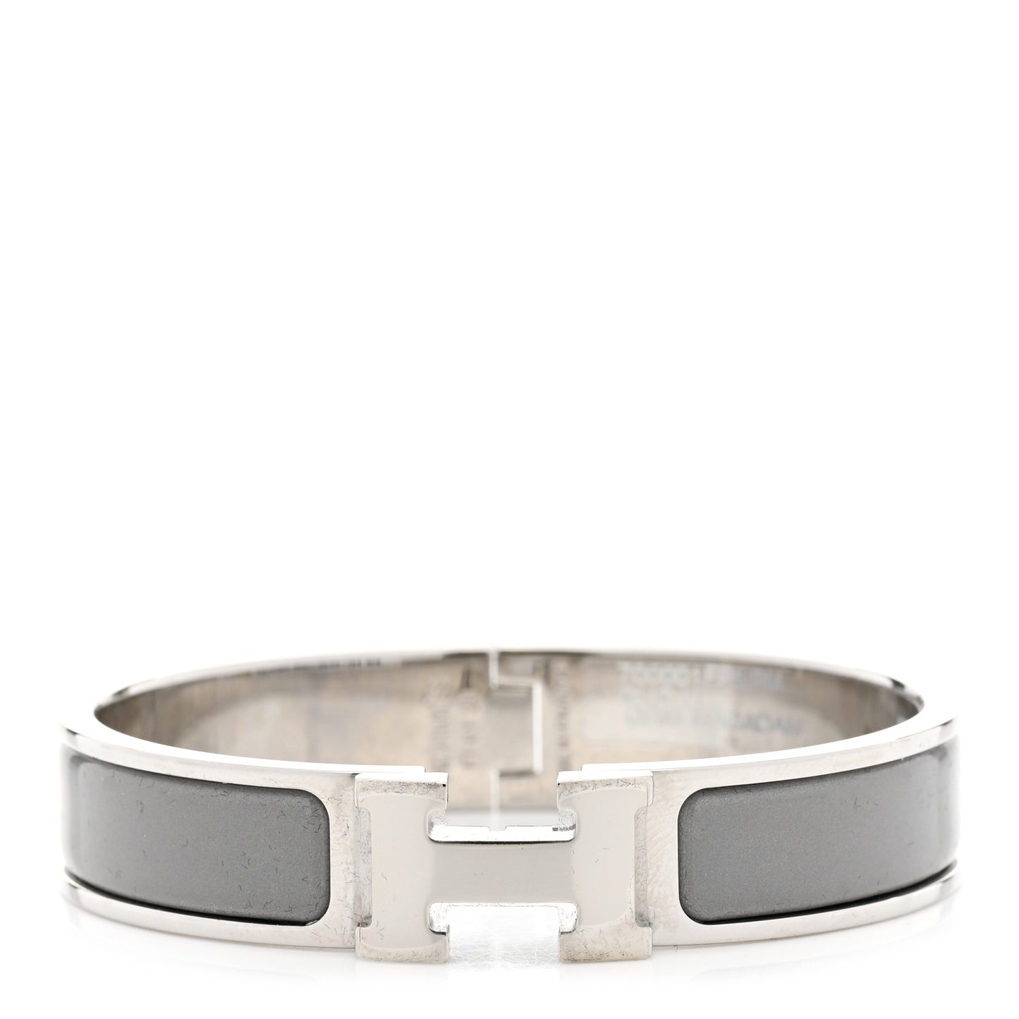 Enamel Narrow Clic Clac H Bracelet PM Gris Macadam