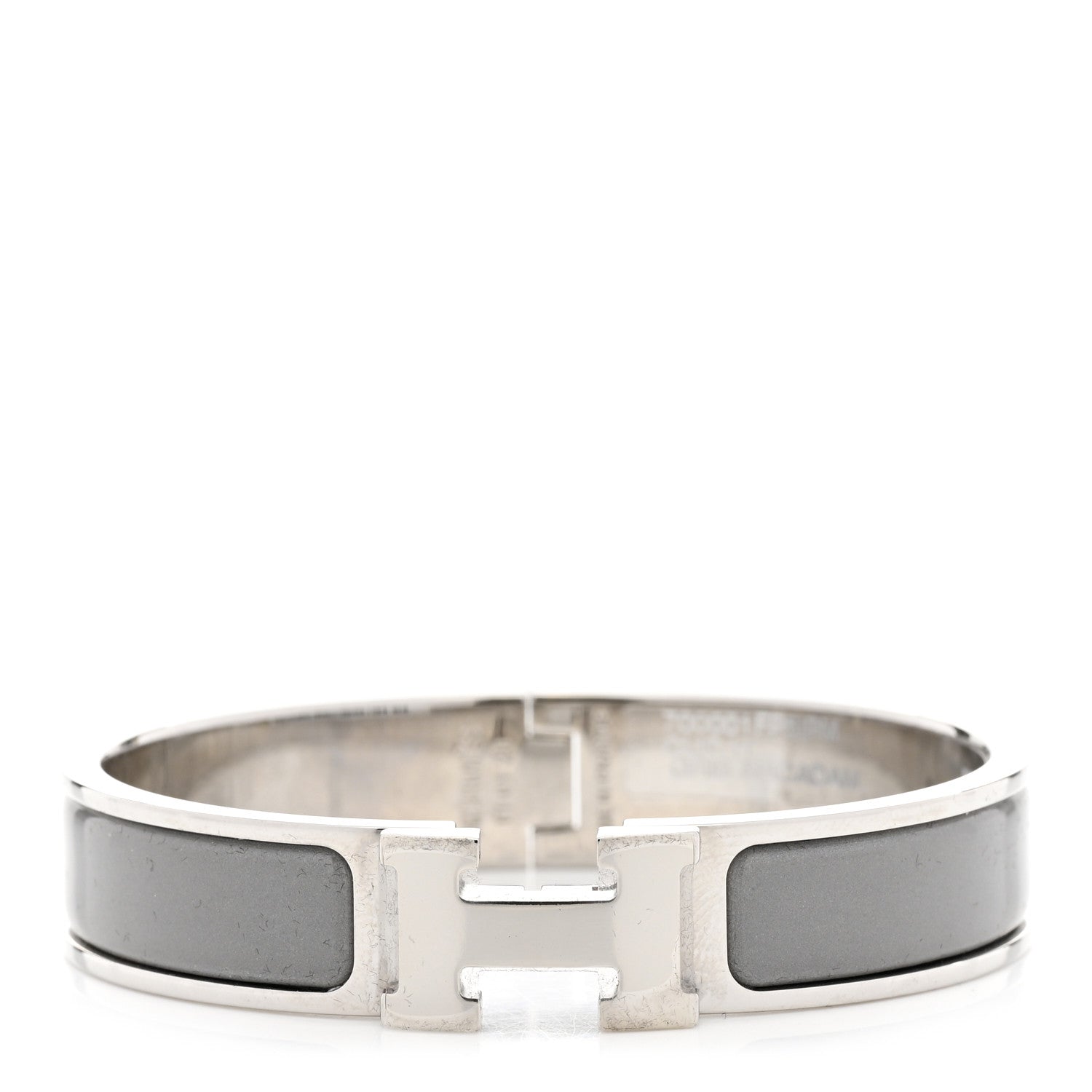 Hermes Enamel Narrow Clic Clac H Bracelet PM Gris Macadam 1 of 8