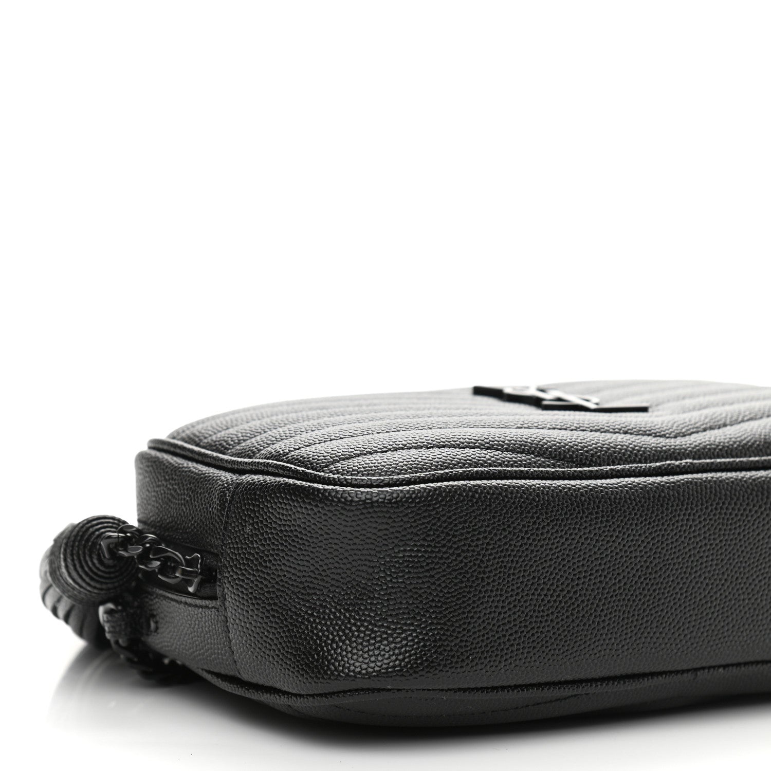 Saint Laurent Grain De Poudre Matelasse Monogram Mini Lou Camera Bag Black 8 of 11