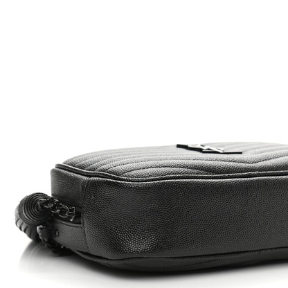 Saint Laurent Grain De Poudre Matelasse Monogram Mini Lou Camera Bag Black 8 of 11