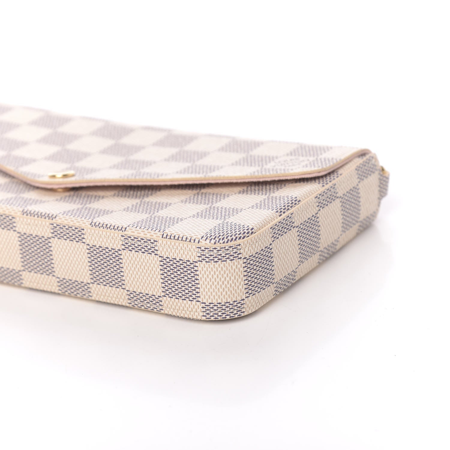 Louis Vuitton Damier Azur Pochette Felicie Chain Wallet Rose Ballerine 10 of 12