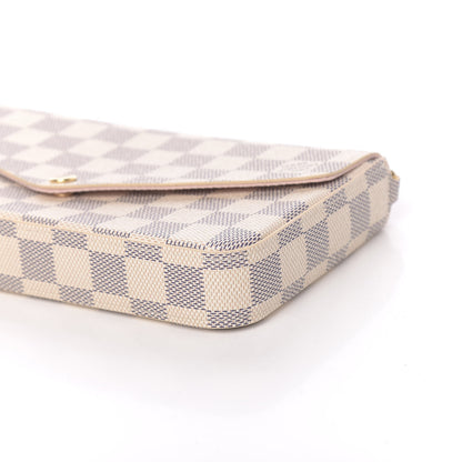 Louis Vuitton Damier Azur Pochette Felicie Chain Wallet Rose Ballerine 10 of 12