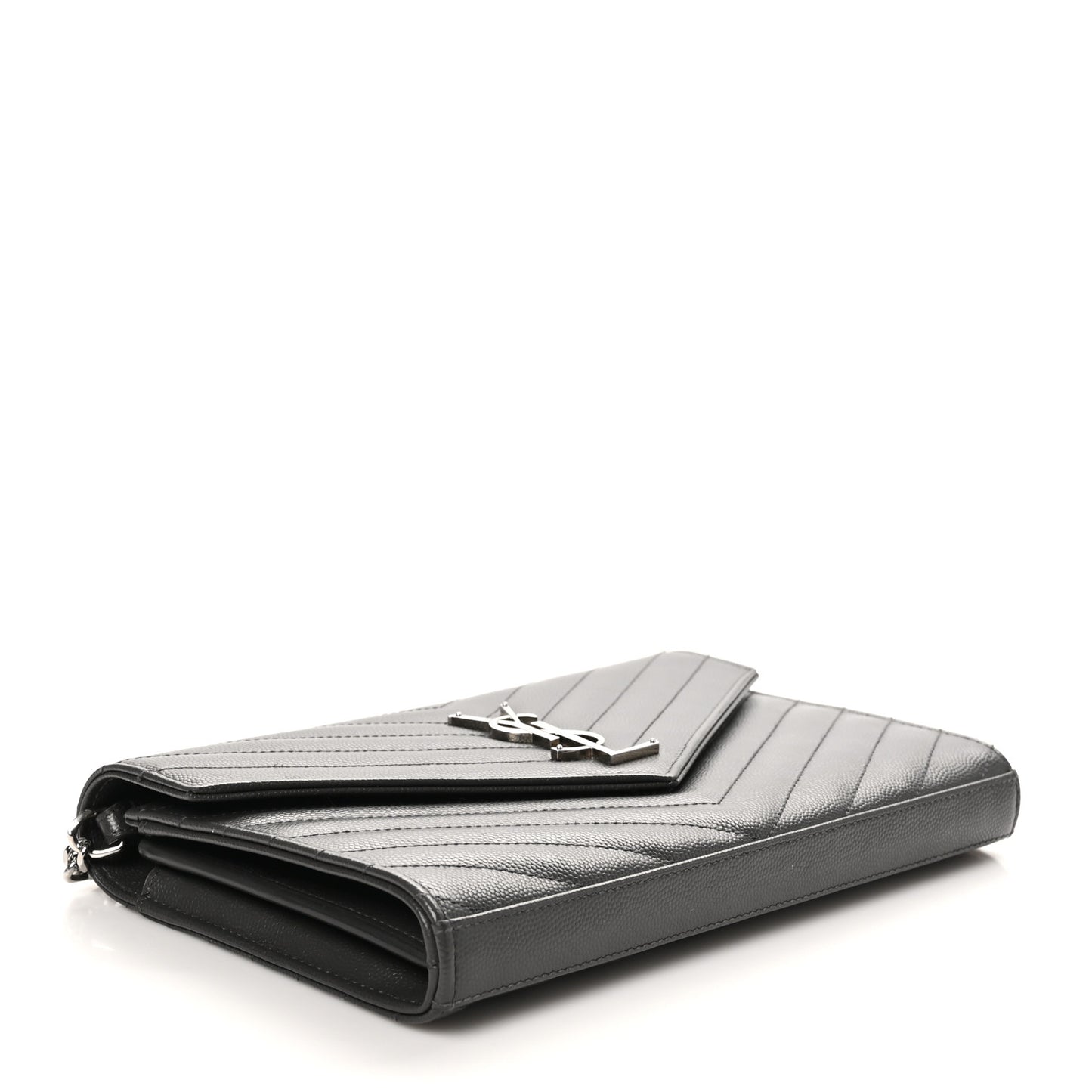 Grain De Poudre Matelasse Chevron Monogram Chain Wallet Storm