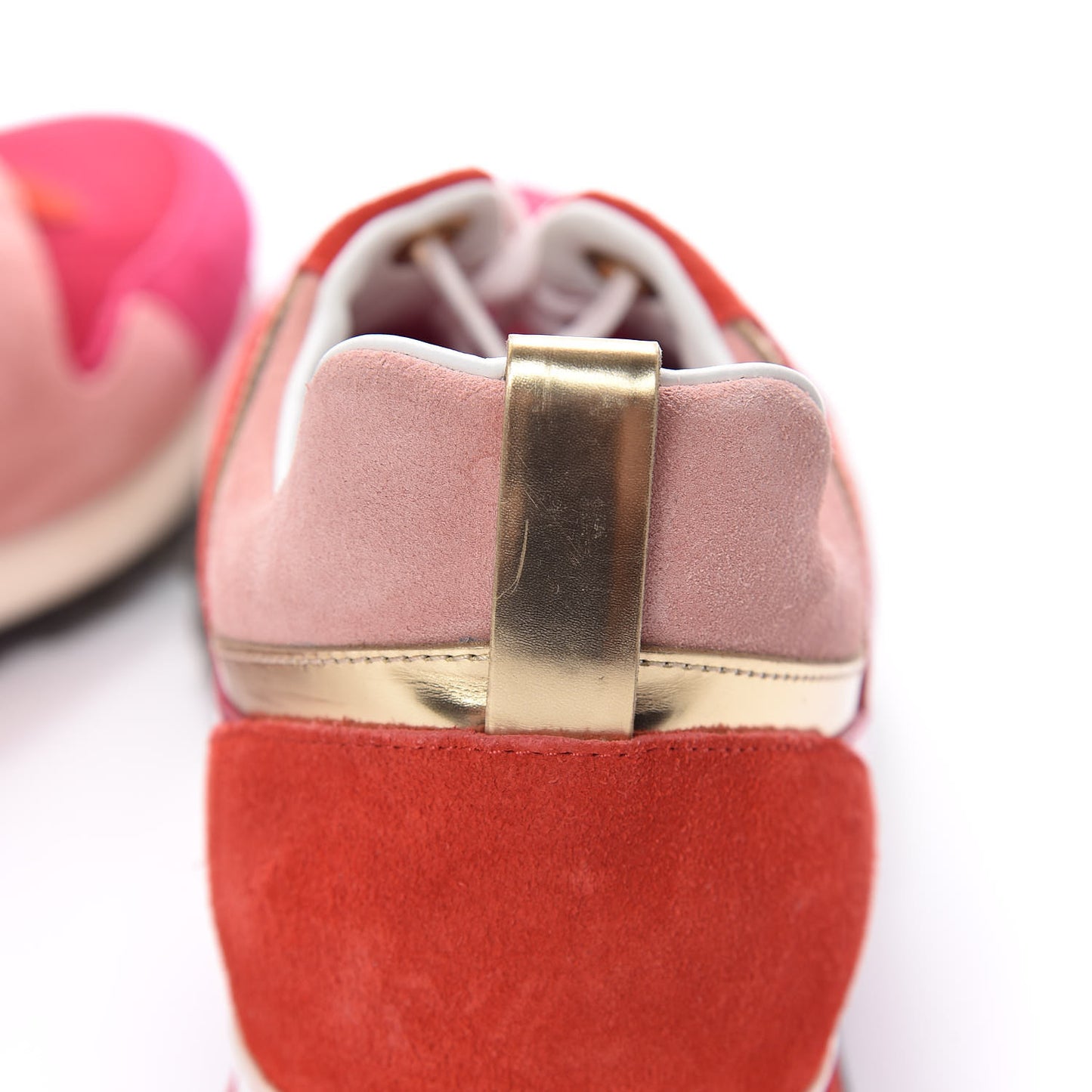 Suede Calfskin Run Away Sneakers 37.5 Fuchsia Rouge