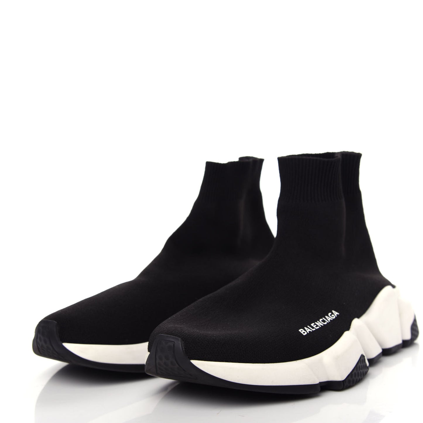 Neoprene Knit Womens Speed Sneakers 38 Black White