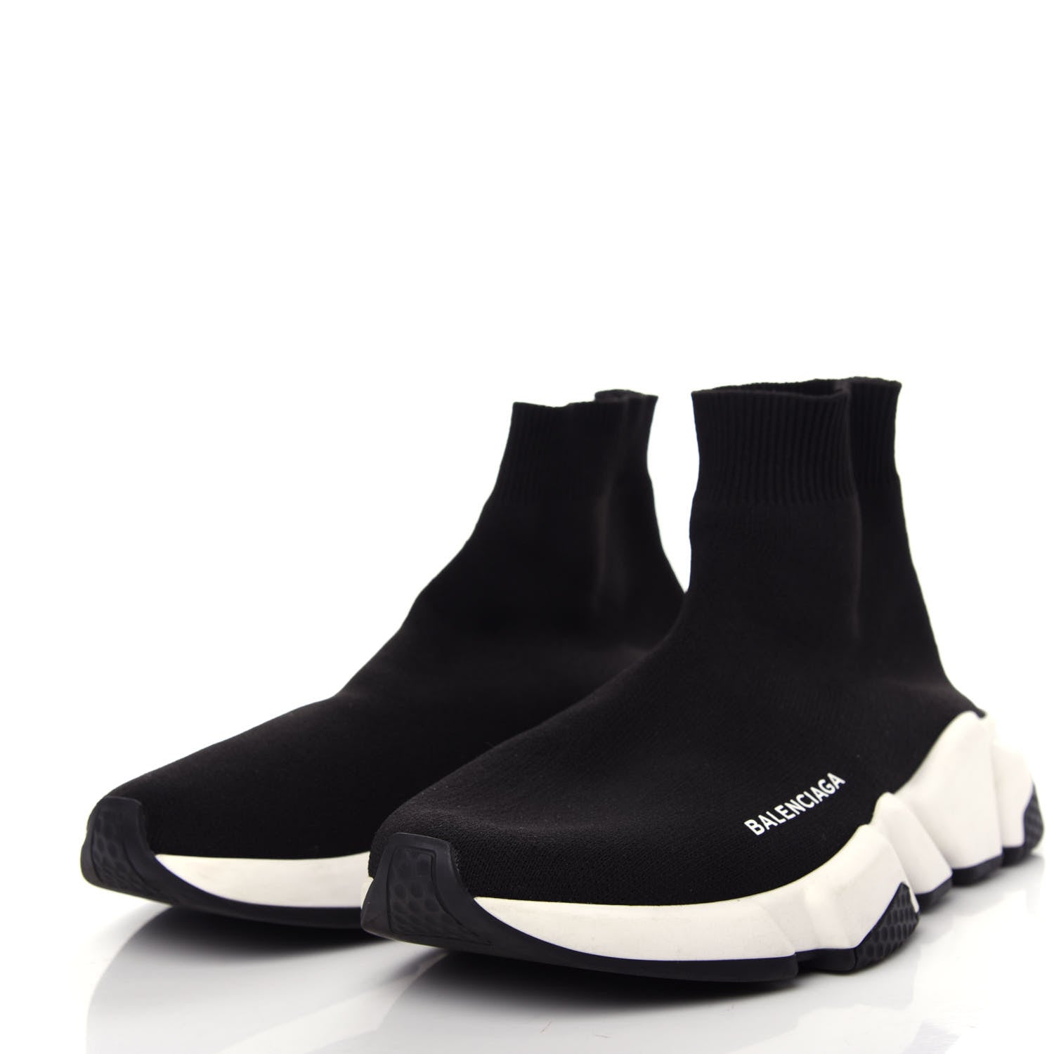 Balenciaga Neoprene Knit Womens Speed Sneakers 38 Black White 3 of 10