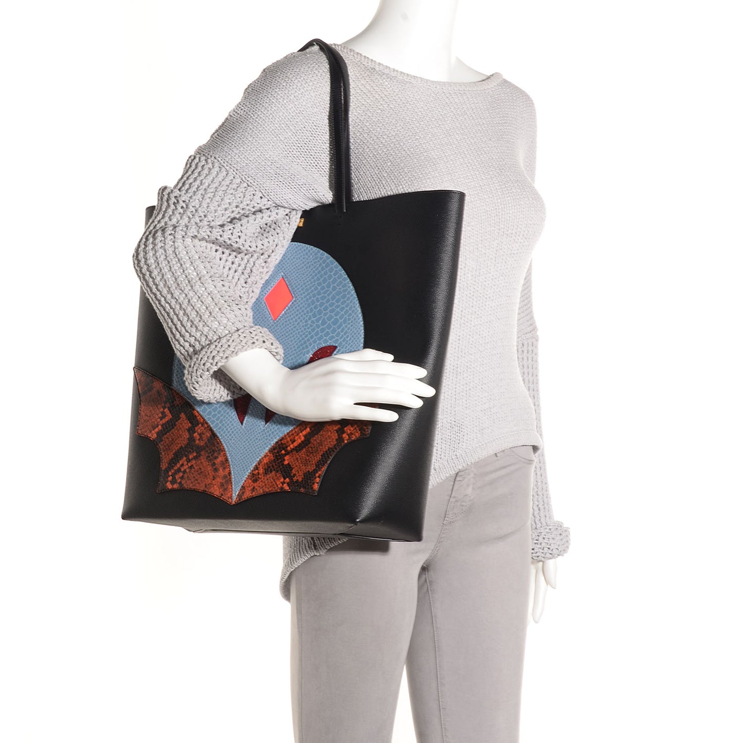 Faux Leather Superstellaheroes Tote Black Skylight