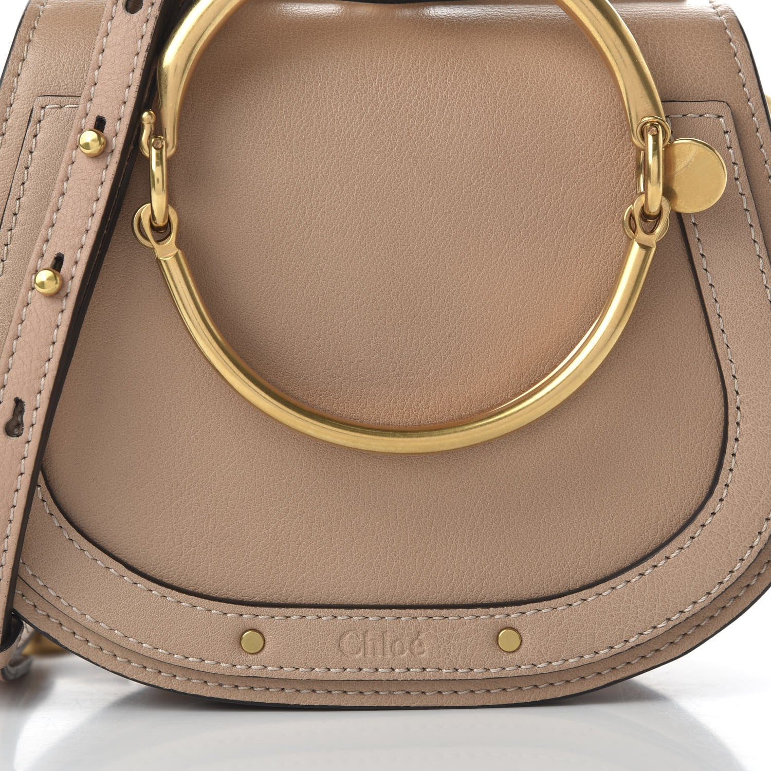 Chloe Calfskin Suede Small Nile Bracelet Bag Biscotti Beige 10 of 11