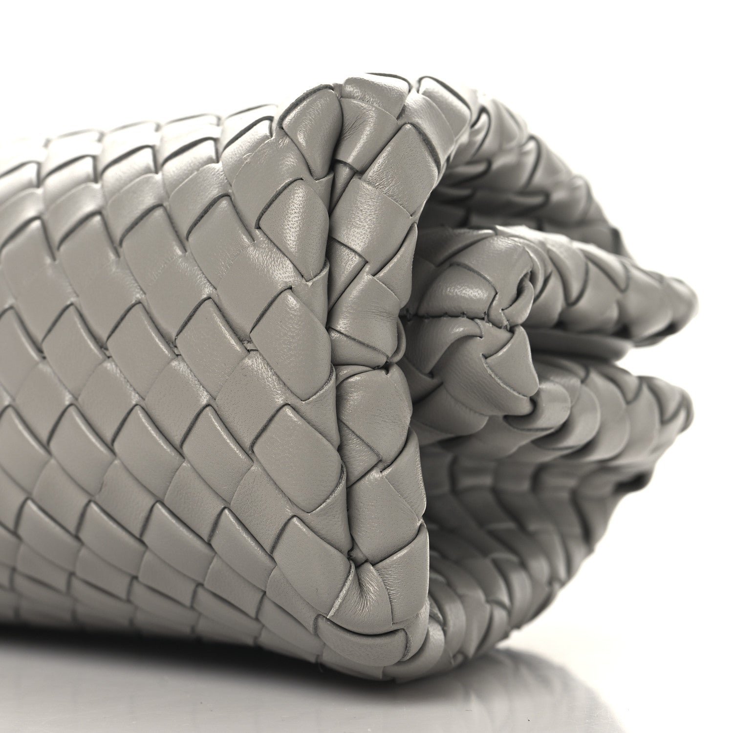 Bottega Veneta Nappa Intrecciato Small The Lauren 1980 Clutch With Chain Sterling 9 of 9