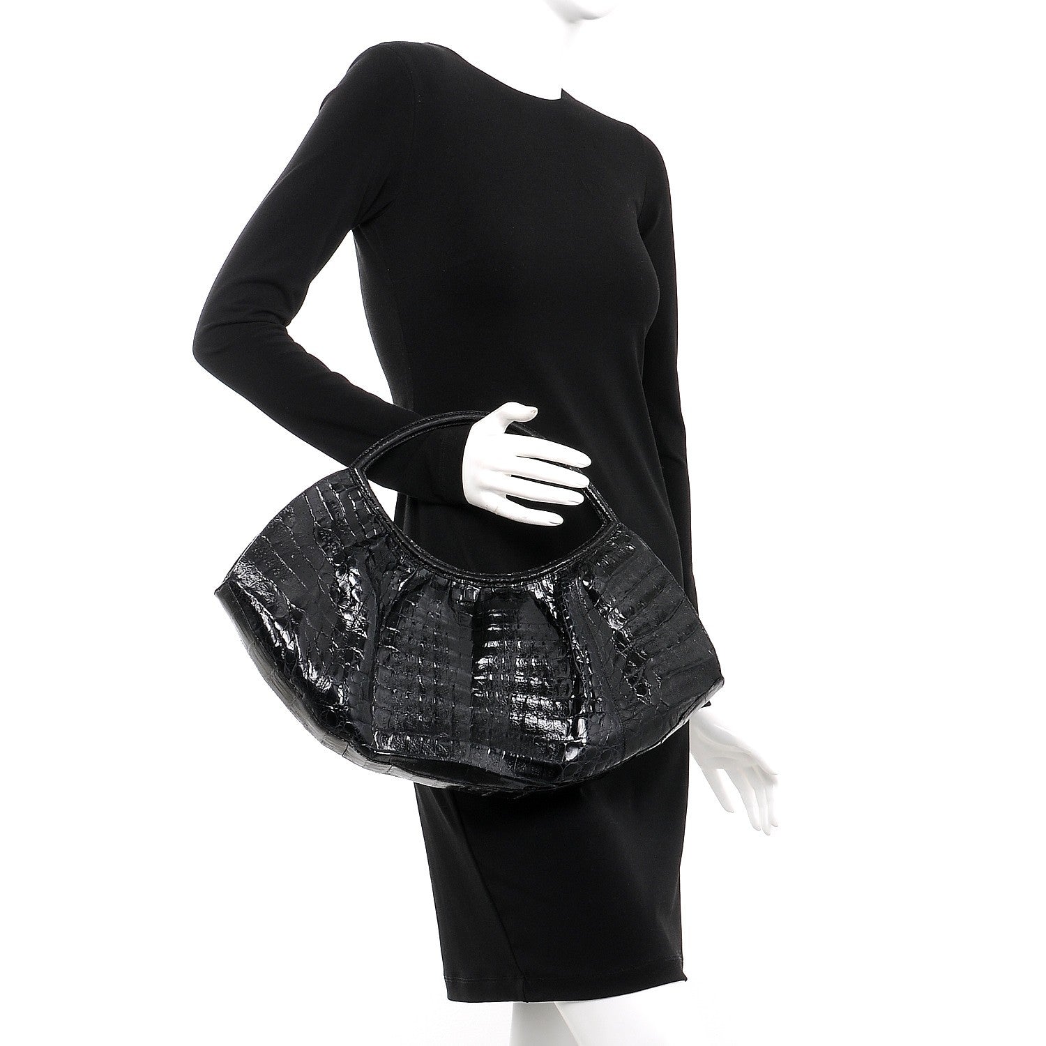 Nancy Gonzalez Crocodile Shoulder Bag Black 2 of 8