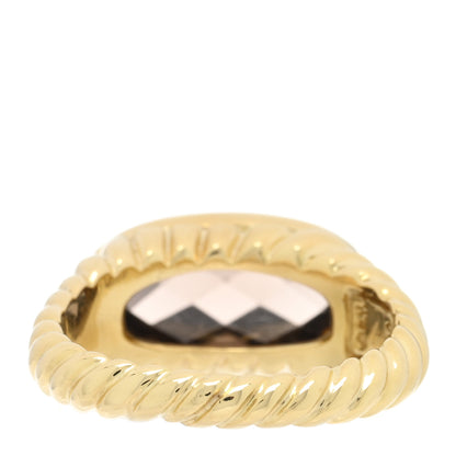 David Yurman 18K Yellow Gold Smoky Quartz Color Classics Ring 54 7 3 of 4