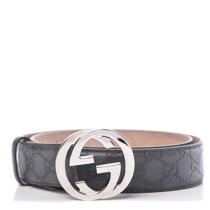 Gucci Guccissima Interlocking G Belt 95 38 Dark Grey 1 of 8
