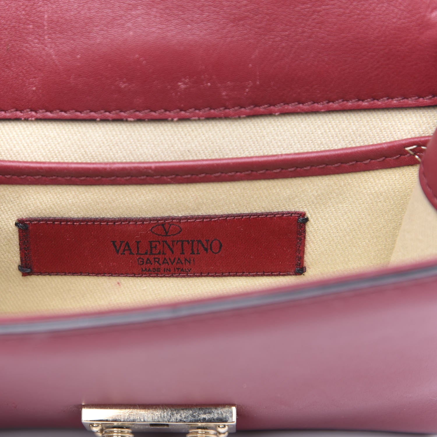 Valentino Garavani Vitello Mini Glam Lock Rockstud Flap Red 6 of 11