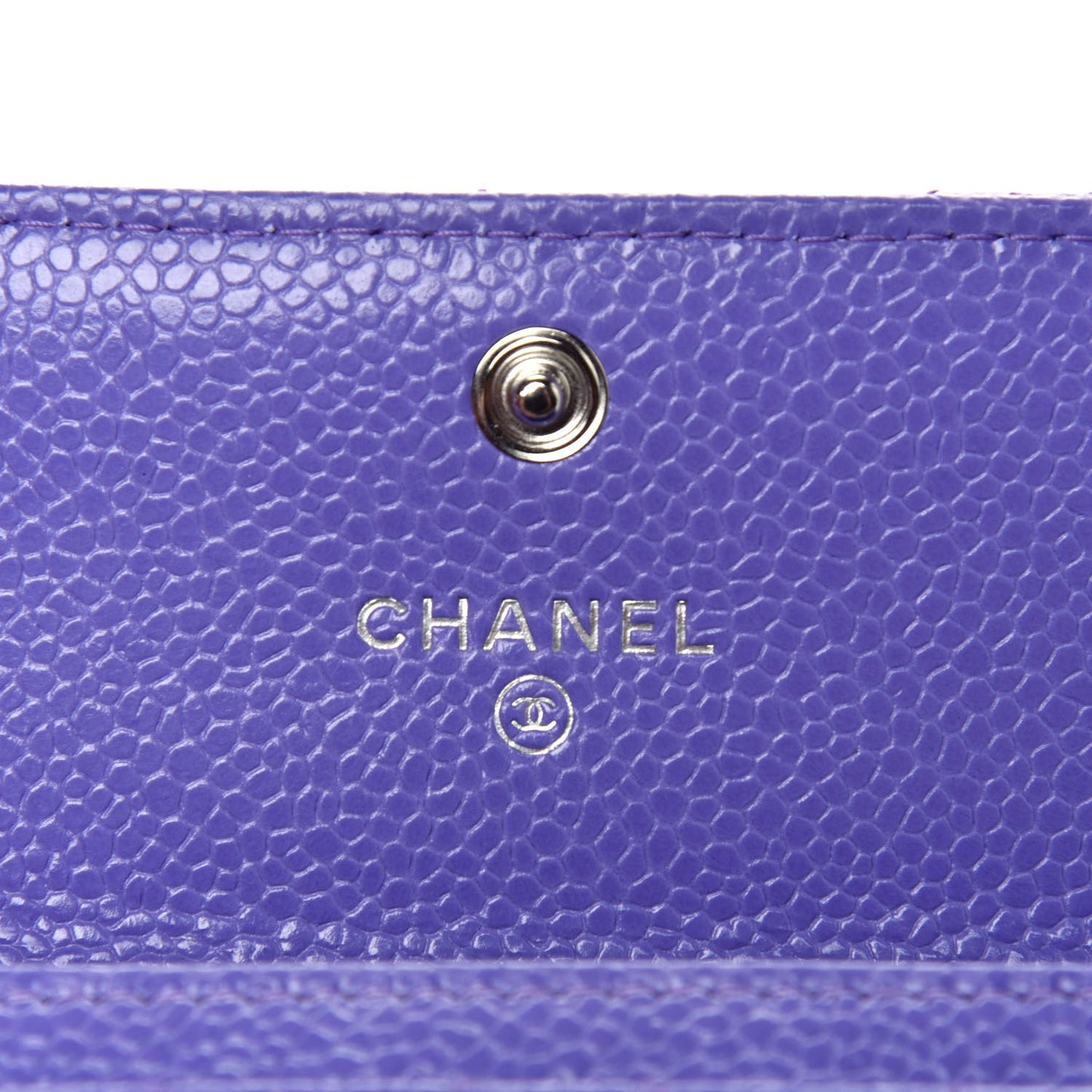 Caviar Quilted Incognito Flap Card Holder Purple