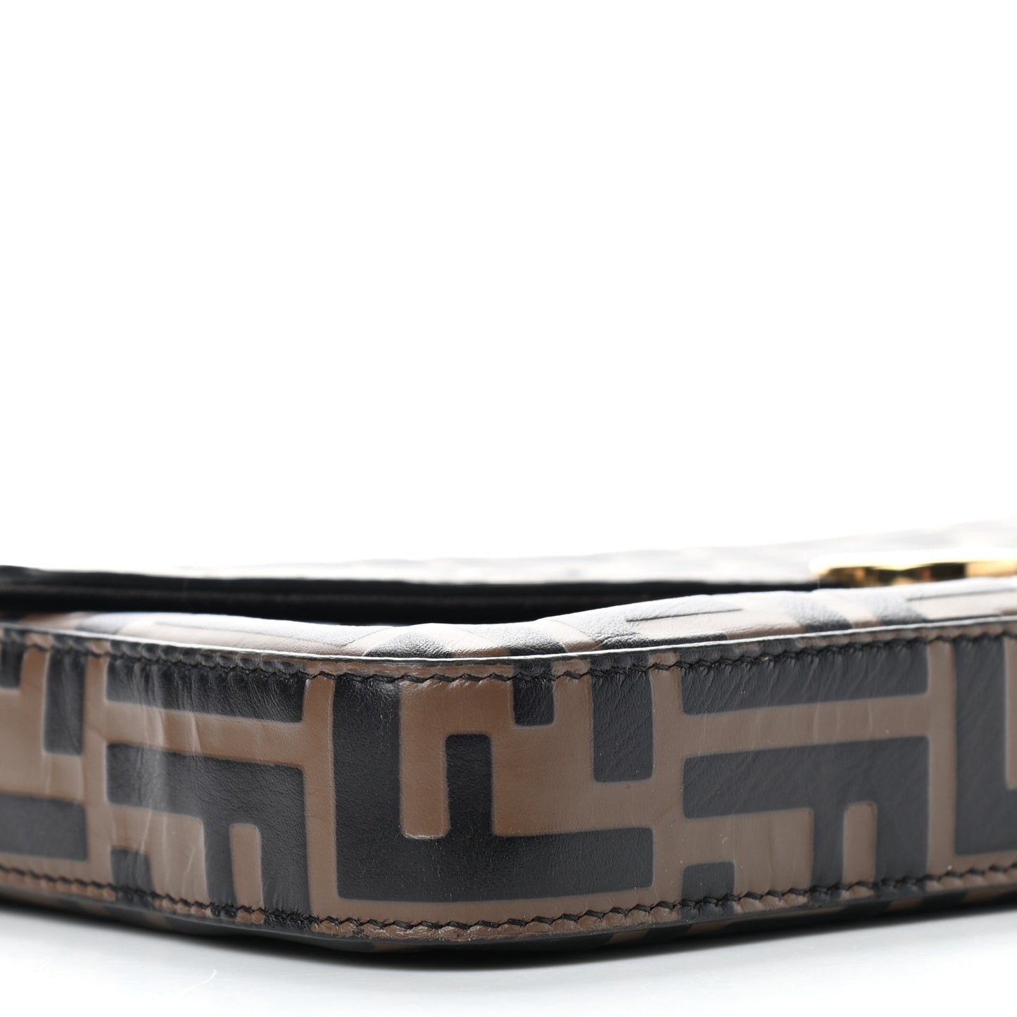 Vitello Soft F is Fendi Bi-Color FF 1974 Embossed Envelope Wallet On Chain with Pouches Maya Black