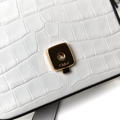 Chloe Calfskin Crocodile Embossed Mini C Double Carry Brilliant White 12 of 12