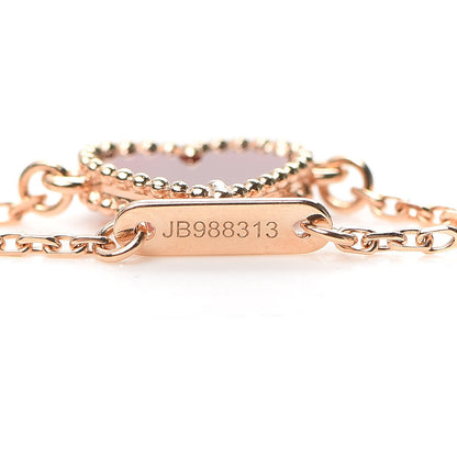 Van Cleef & Arpels 18K Rose Gold Carnelian Sweet Alhambra Heart Bracelet 6 of 8