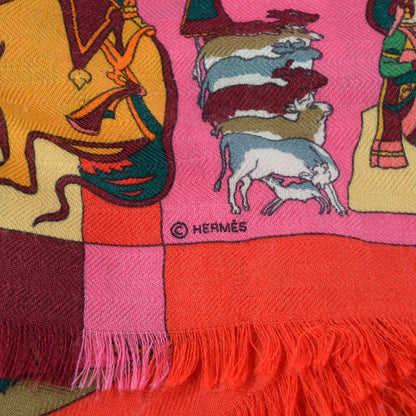 Hermes Silk Cashmere Fantaisies Indiennes Scarf 90 4 of 7