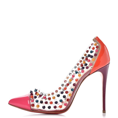 Christian Louboutin Patent PVC Spike Me 100 Pumps 38.5 Multicolor 1 of 9