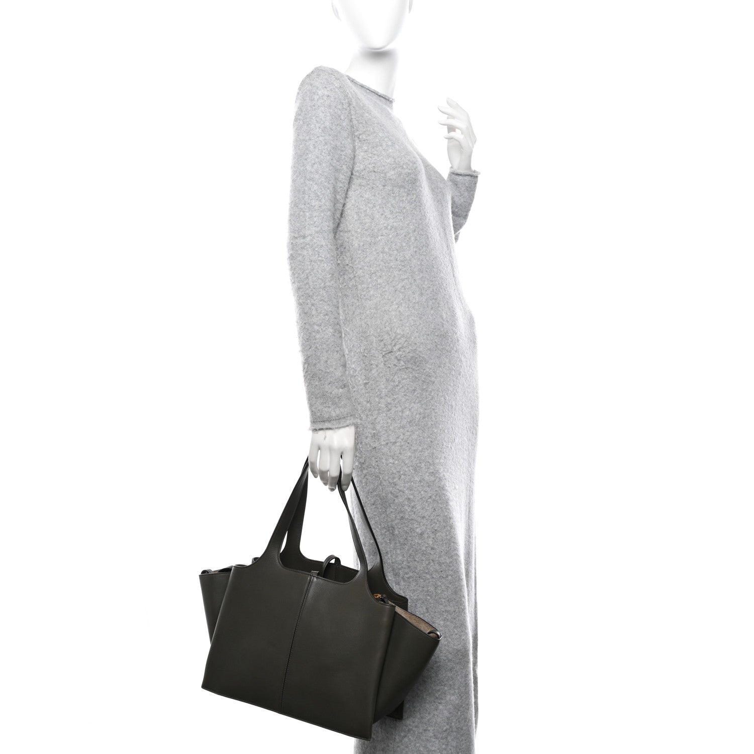 Celine Calfskin Small Tri-Fold Shoulder Bag Dark Green 2 of 11