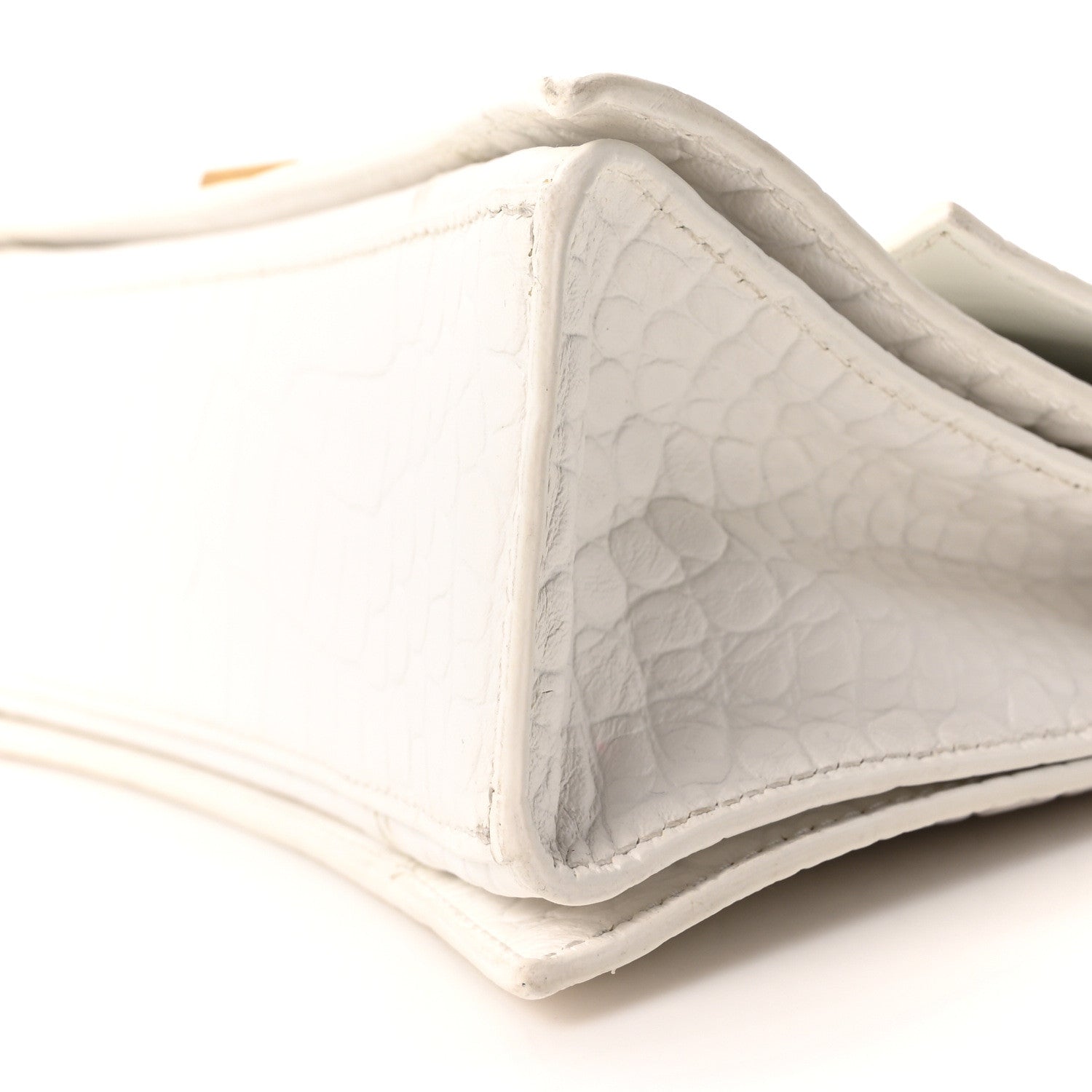 Balenciaga Extra Supple Calfskin Crocodile Embossed Small Crush Chain Bag Optic White 10 of 10