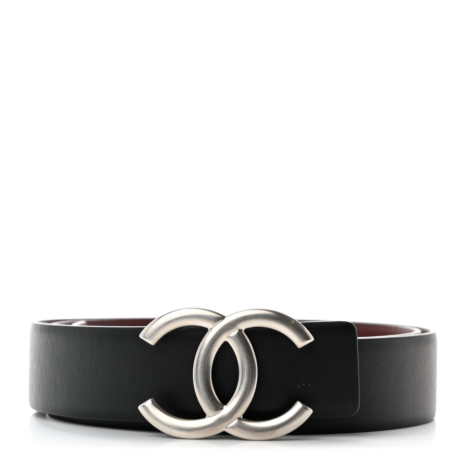 Chanel Calfskin CC Reversible Belt 85 Black Burgundy 1 of 6